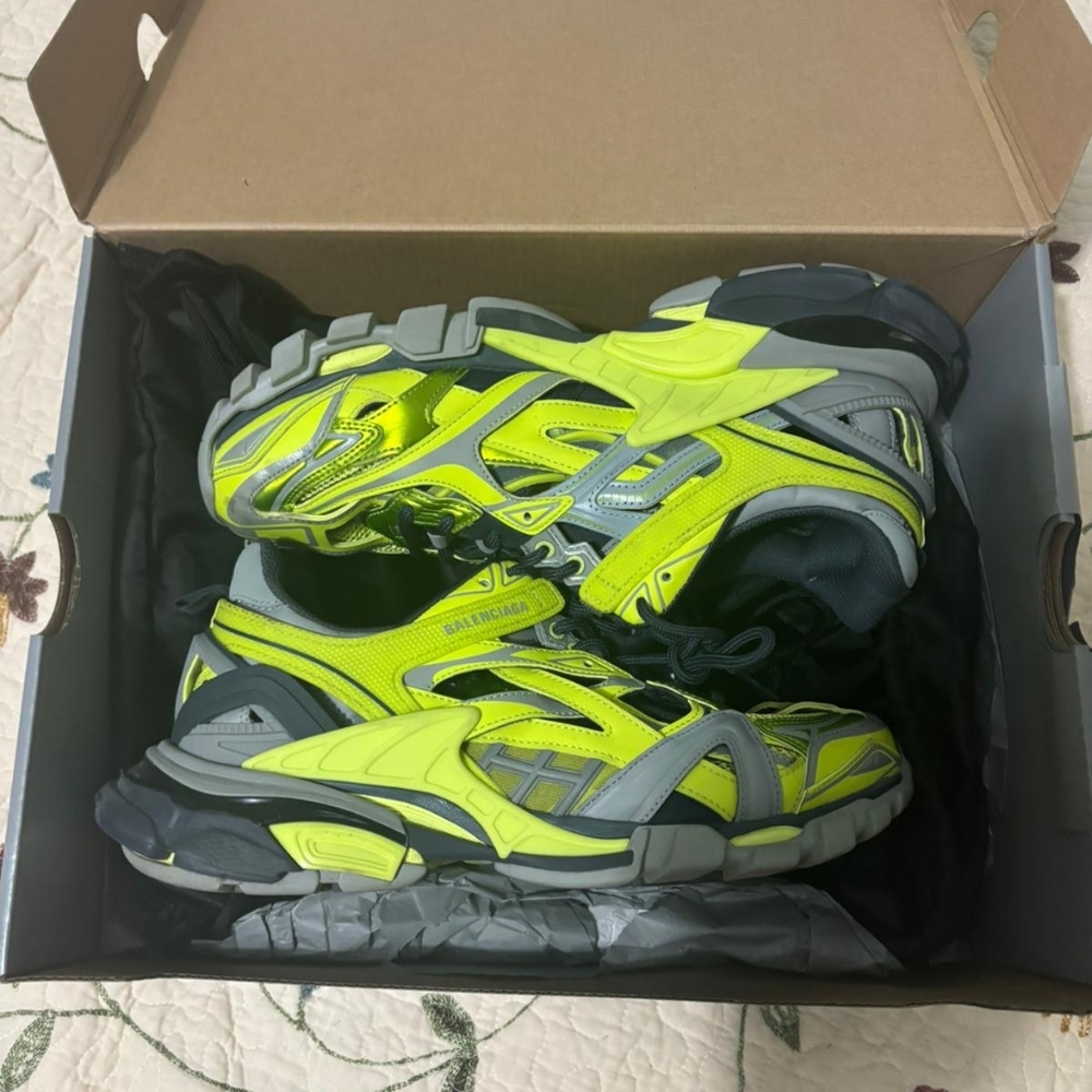 Balenciaga Track 2 Acid Green Grey Athletic Trainer Sneakers